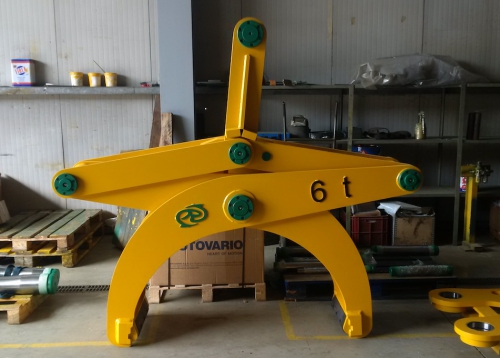 Scissor-type tongs for loads with circular cross section