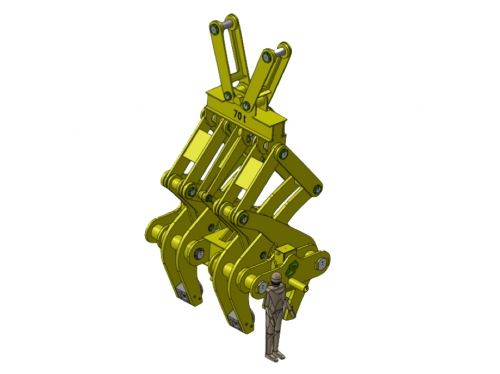 Scissor-type double tongs for handling blocks